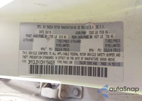 2017 Toyota Yaris Ia z USA, uszkodzony, nr VIN 3MYDLBYV0HY154828